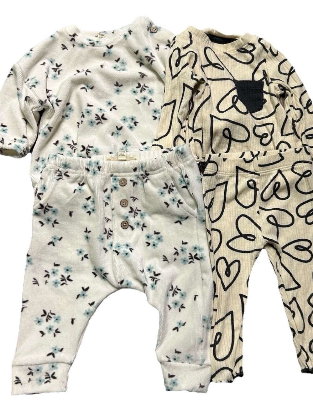 Baby Girl Matching Sets Jessica Simpson Floral Hearts Size 3-6 Months